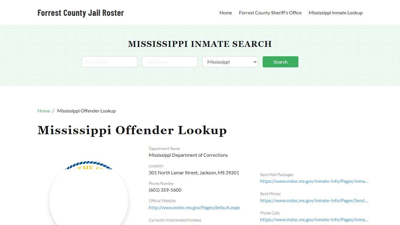 Mississippi Inmate Search, Jail Rosters