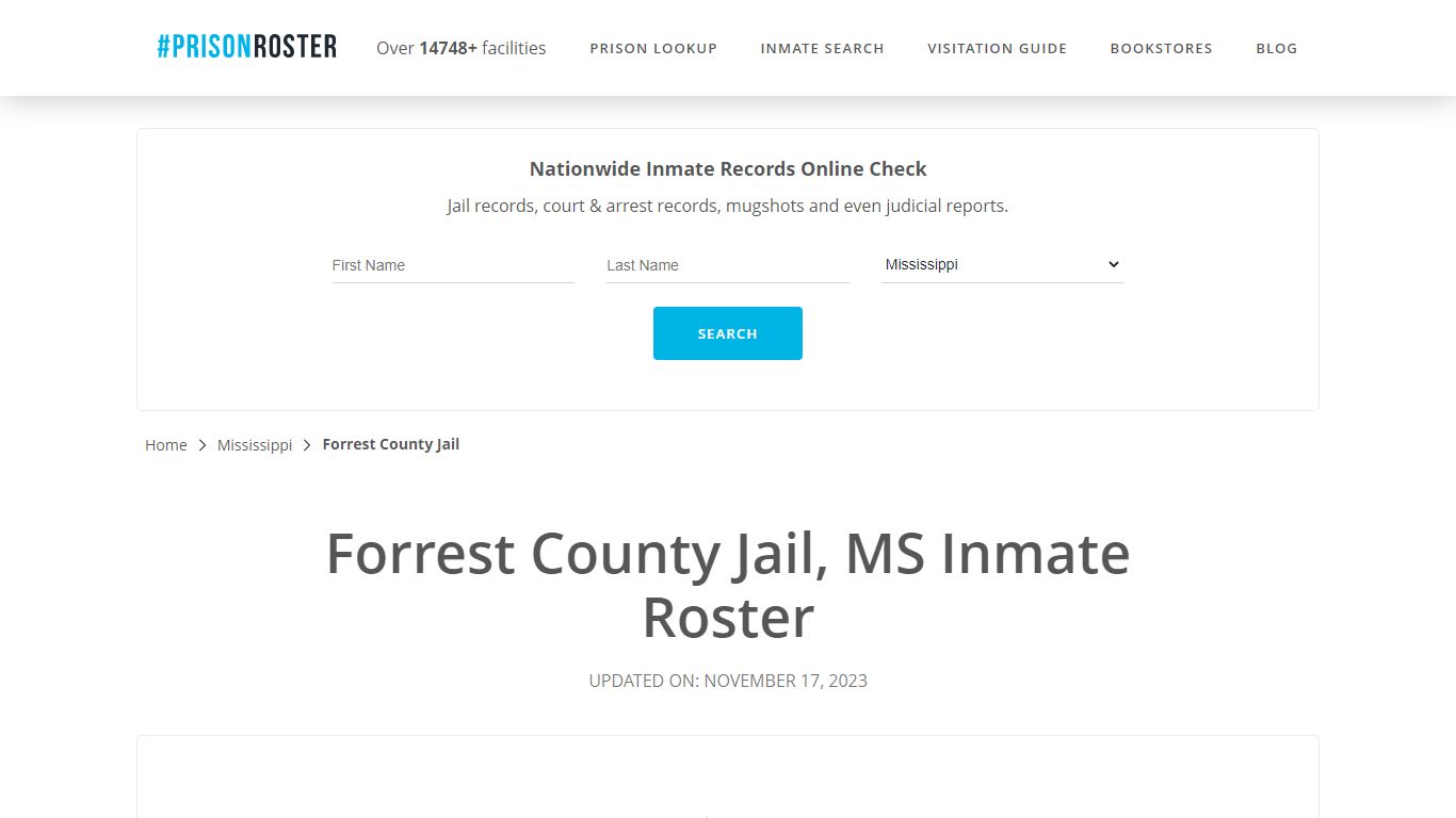 Forrest County Jail, MS Inmate Roster - Prisonroster